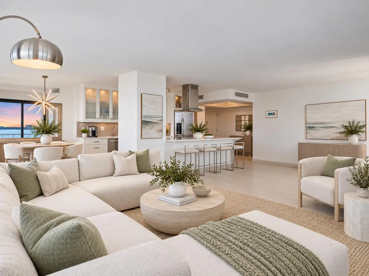 Living - Virtually Staged at 5510 N OCEAN Drive 11B, Singer Island