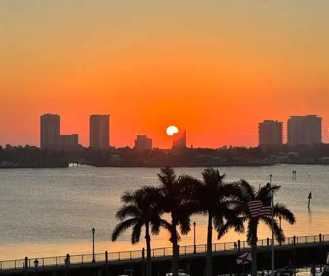 BREATHTAKING SUNRISE FROM BALCONY at 220 Lake Shore Drive 503, Lake Park