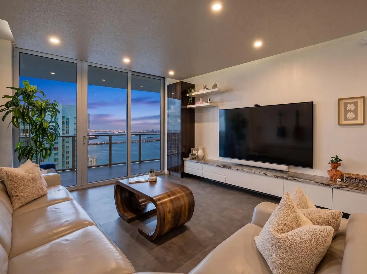 Living Room at 488 NE 18th Street 5009, Miami