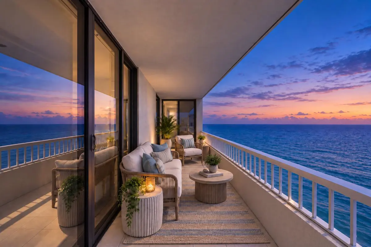 Covered Balcony at 5510 N OCEAN Drive 11B, Singer Island