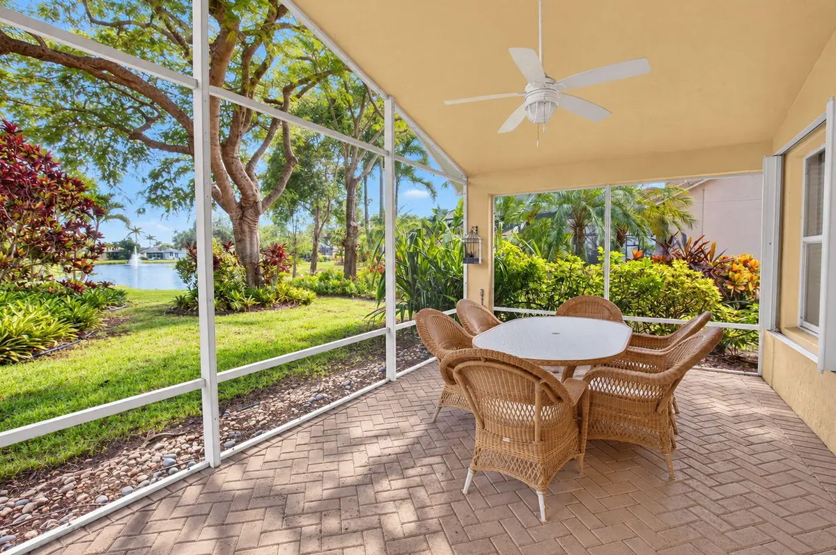 large screened covered lakeview patio at 7423 BRUNSWICK Circle, Boynton Beach