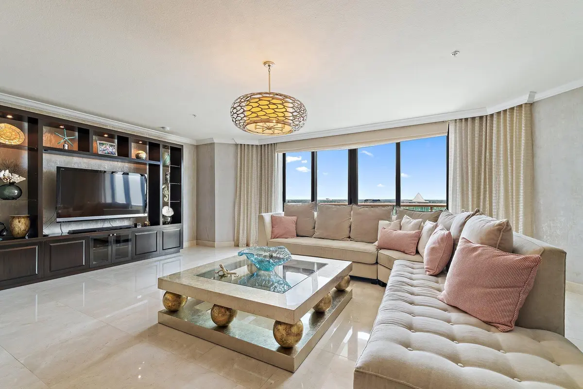 Living Area with Balcony Access at 3620 Gardens Parkway 1602b, Palm Beach Gardens