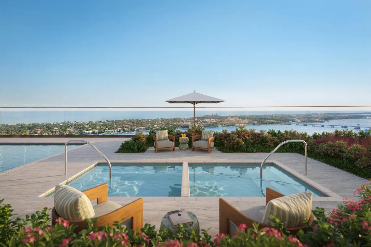 07_Amenity_Rooftop_Pool_View_C at 1865 N FLAGLER Drive 1401, West Palm Beach
