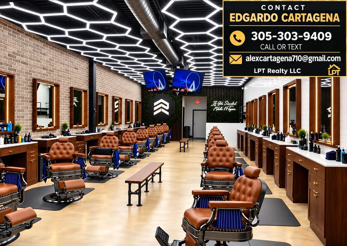 Modern Barbershop Contact Showcase at 5749 S University Drive, Davie