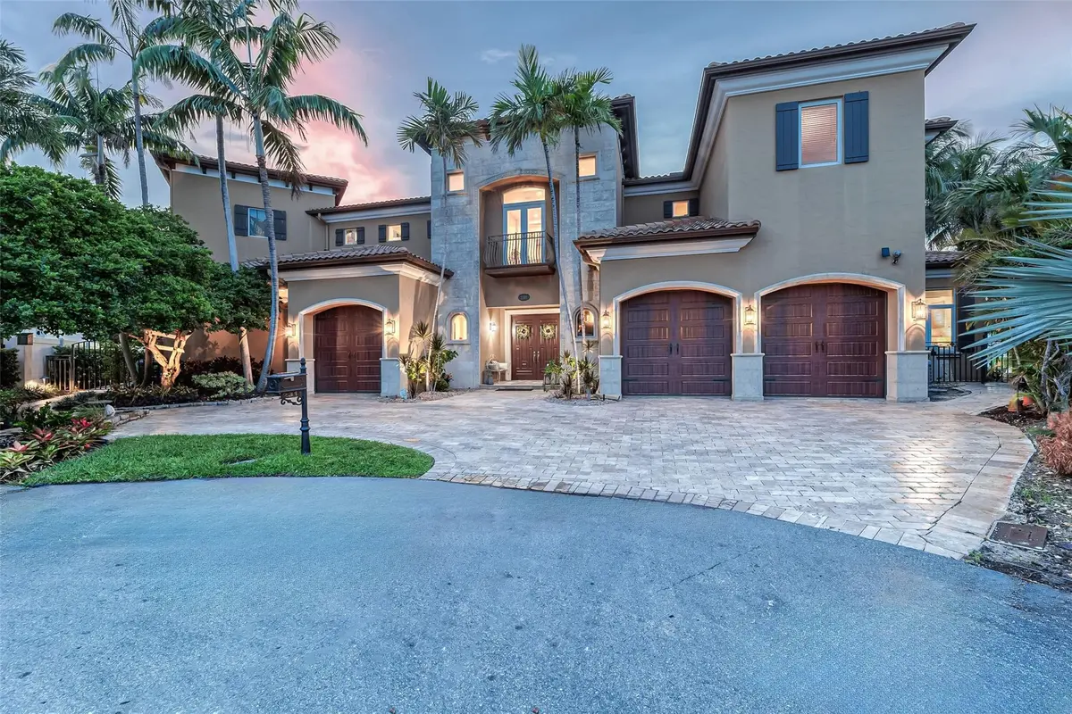 Twilight Front of House at 2311 NE 35TH Street, Lighthouse Point