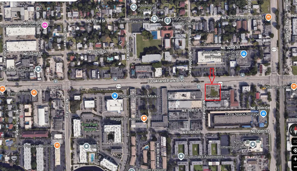 Aerial Location View at 1048 E OAKLAND PARK Boulevard, Oakland Park