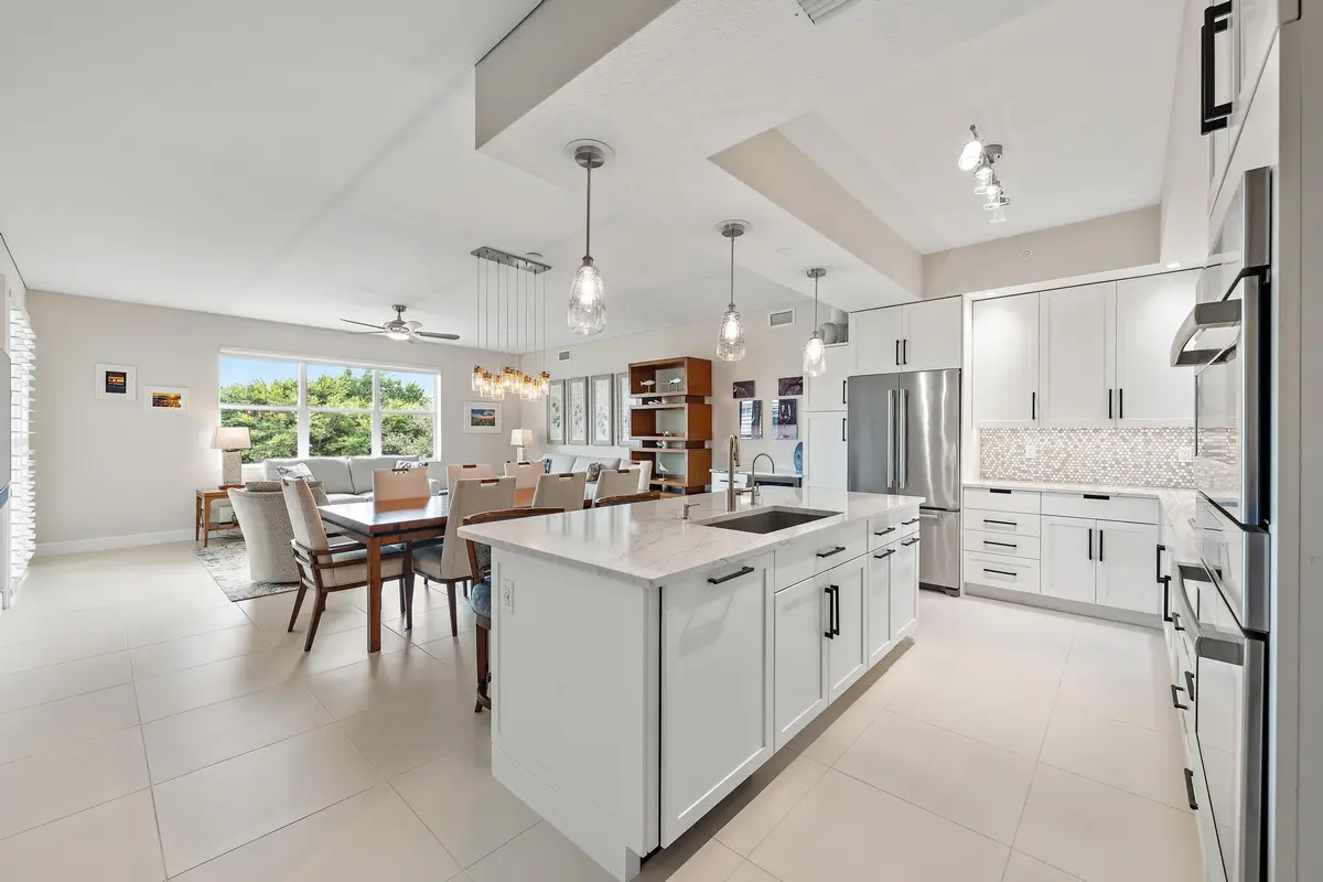 Open island kitchen at 844 Bay Colony Drive, Juno Beach