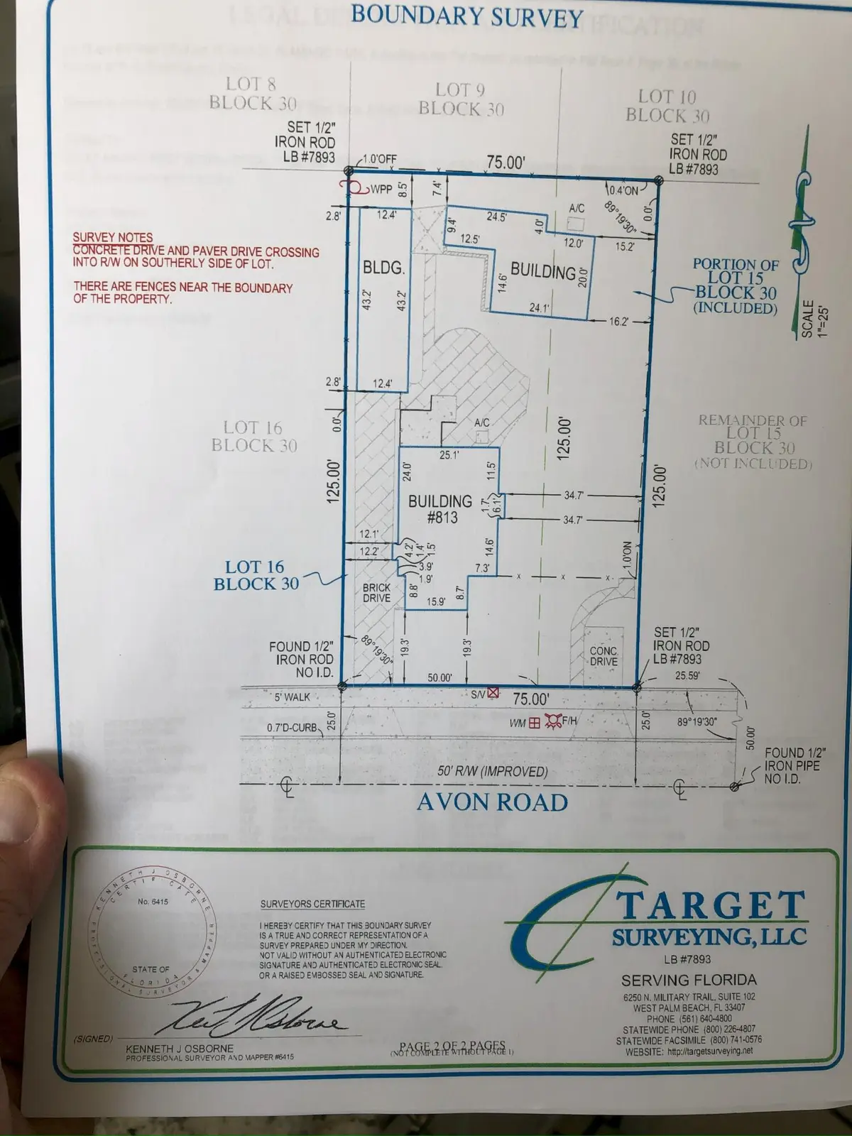 813 Avon Road Survey at 813 Avon Road, West Palm Beach