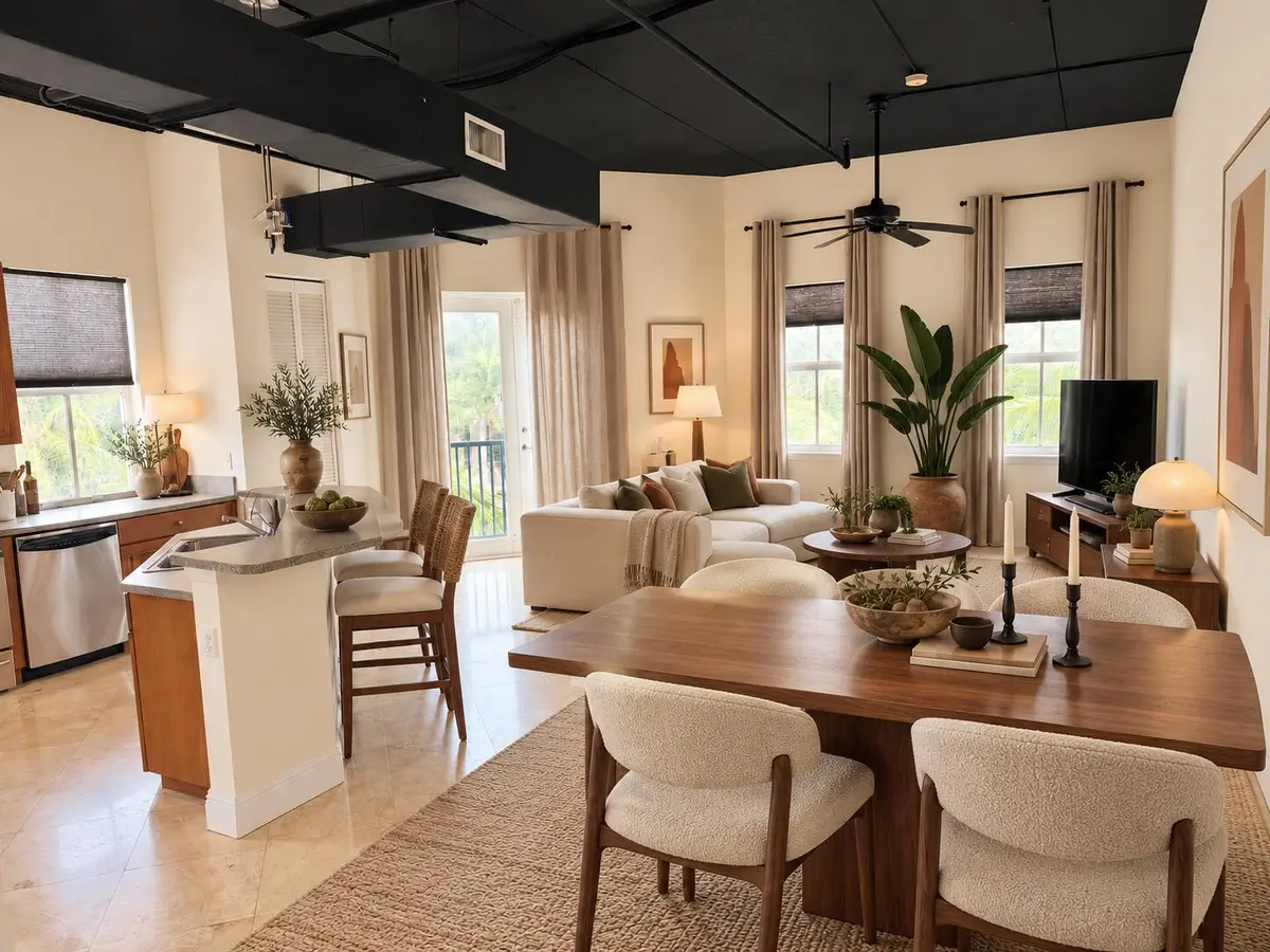 Warm organic modern Delray Beach loft at 301 W Atlantic Avenue L10, Delray Beach
