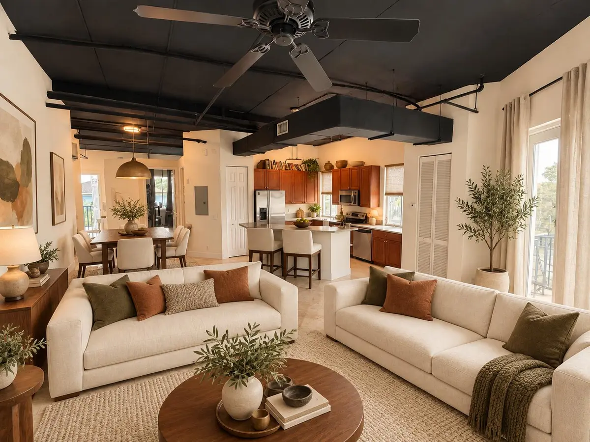 Warm organic modern loft refresh at 301 W Atlantic Avenue L10, Delray Beach