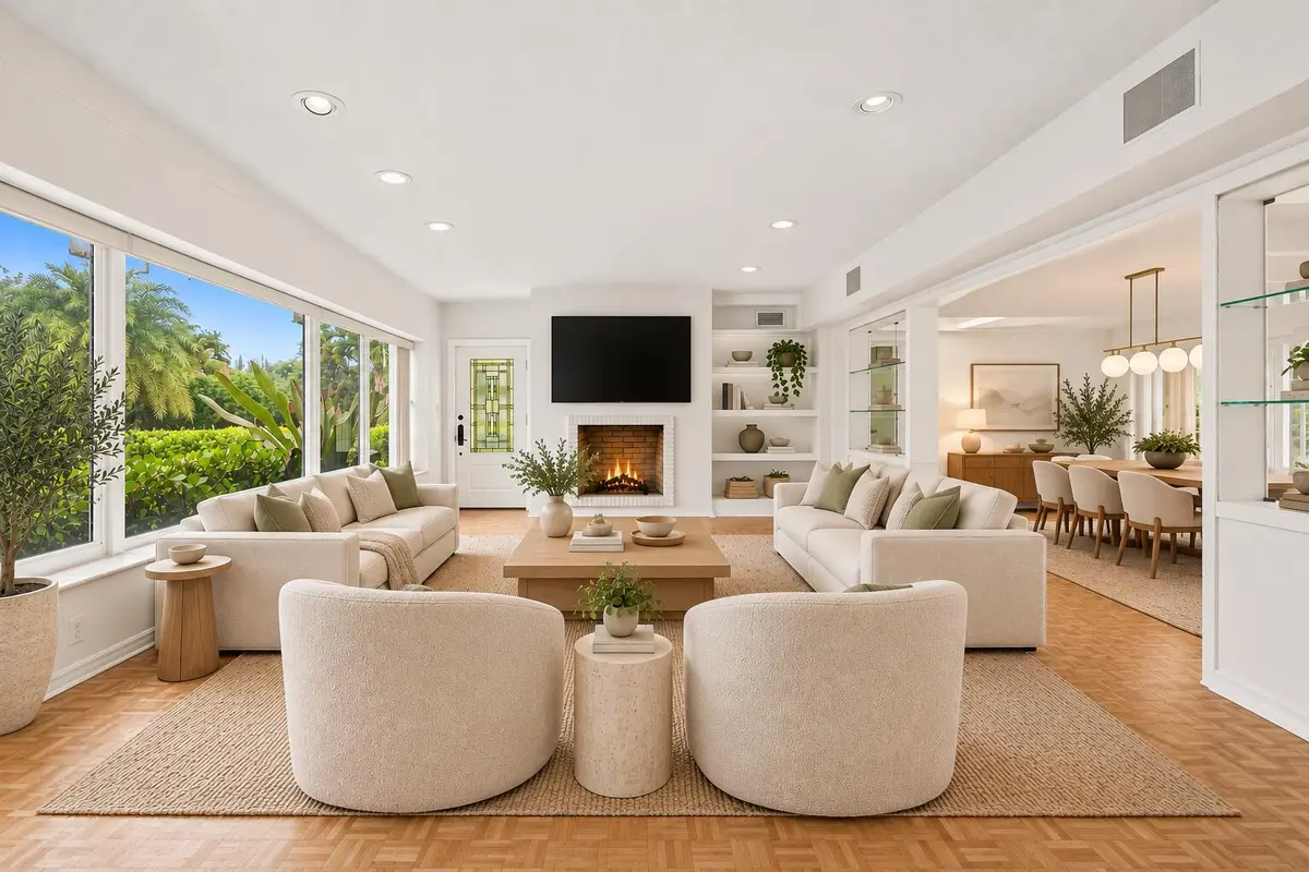 Living Room (Virtual Staging) at 1705 NE 26TH Avenue, Fort Lauderdale