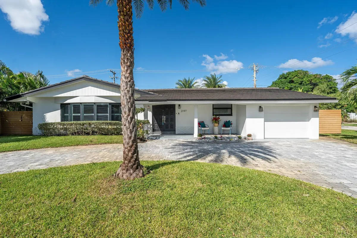Ranch-style home on a corner lot at 2197 NE 61st Court, Fort Lauderdale