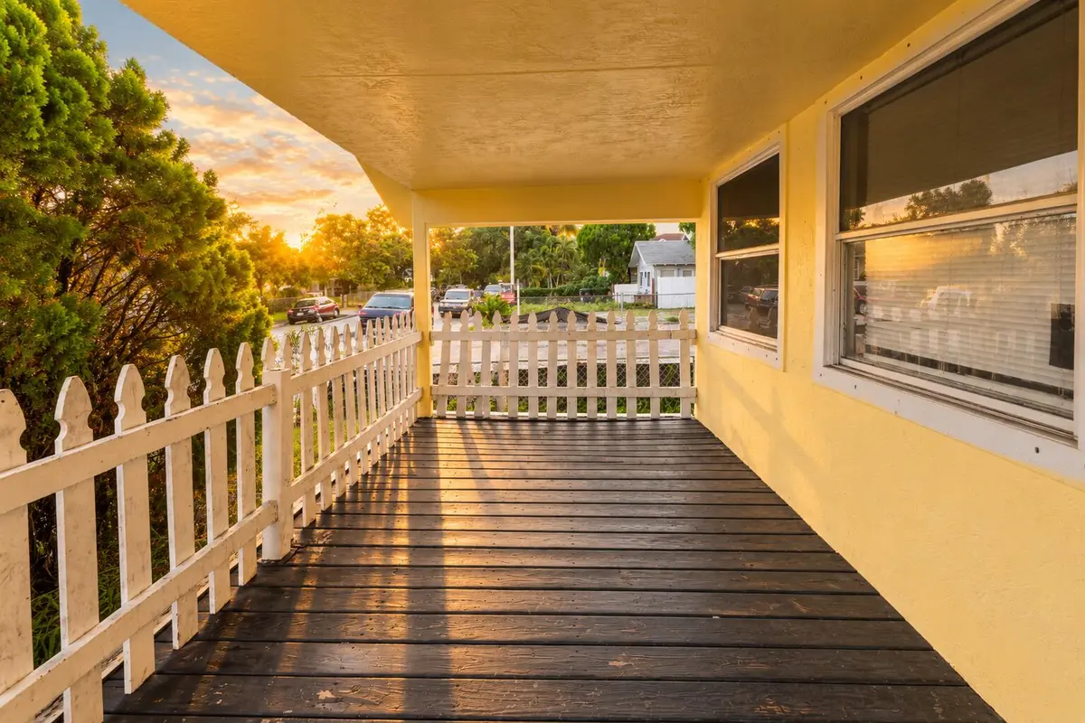 Golden Hour Suburban Porch View at 11 S D Street, Lake Worth Beach