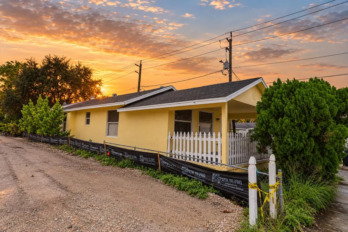 Golden-Hour Yellow Cottage Inspection at 11 S D Street, Lake Worth Beach