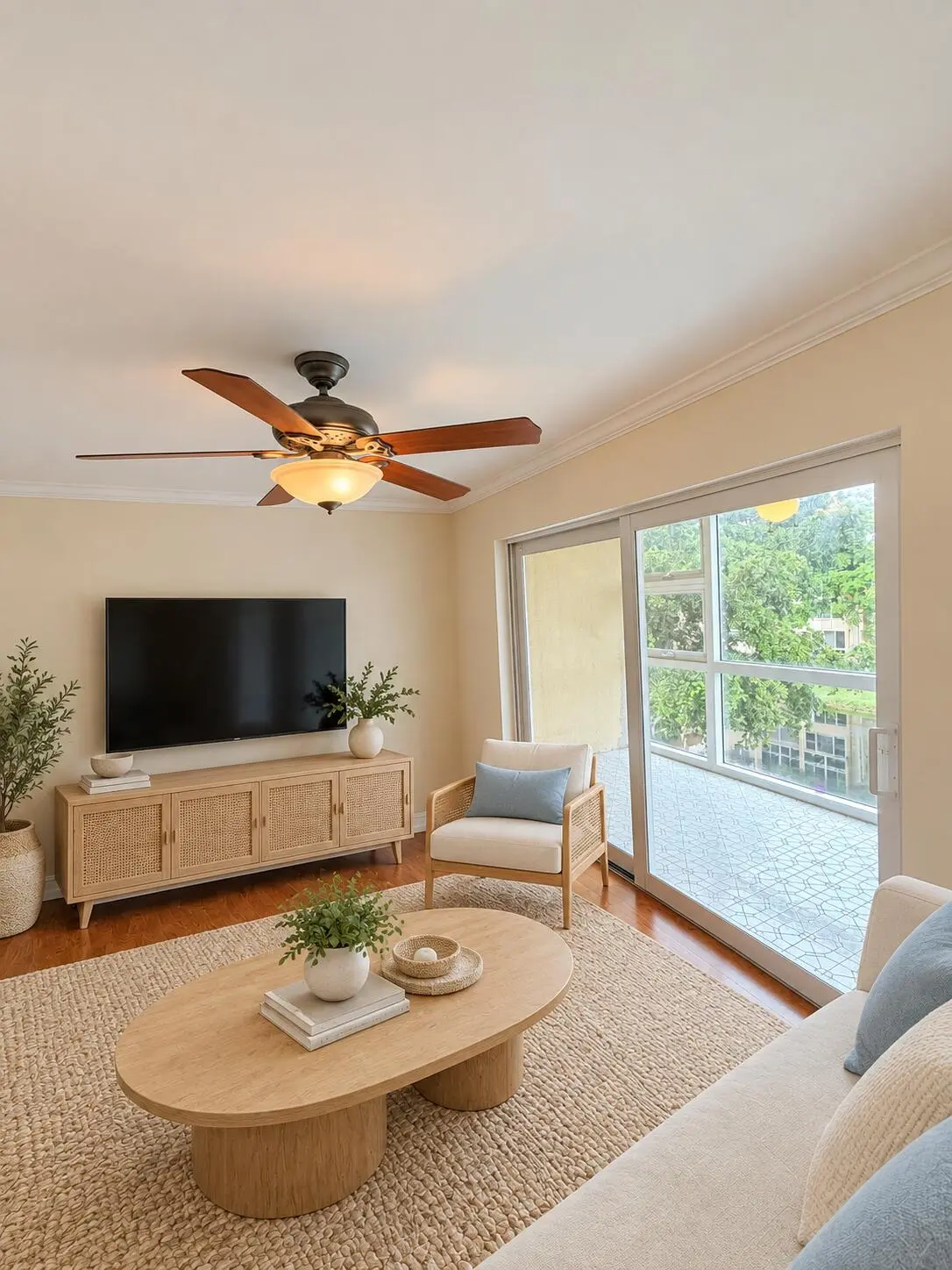 Staged Living Room at 2800 N Pine Island Road 312, Sunrise