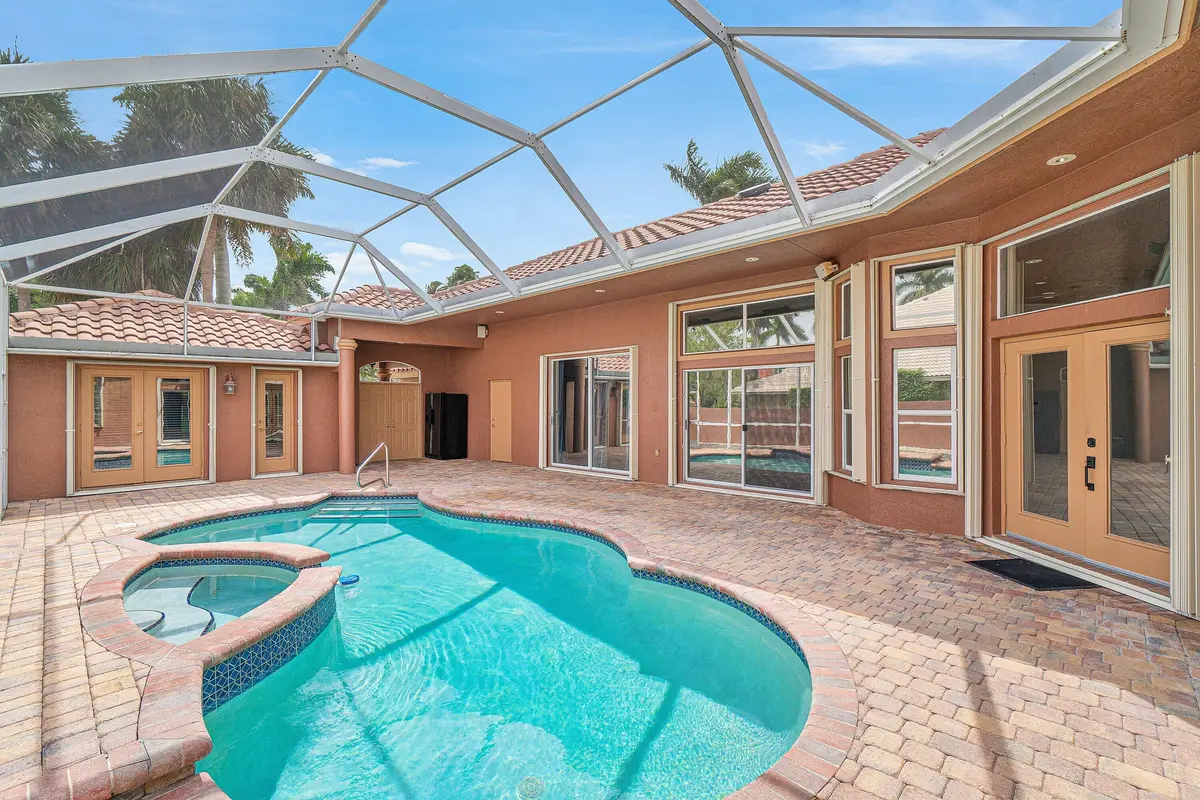 heated pool and spa at 10599 Saint Thomas Drive, Boca Raton