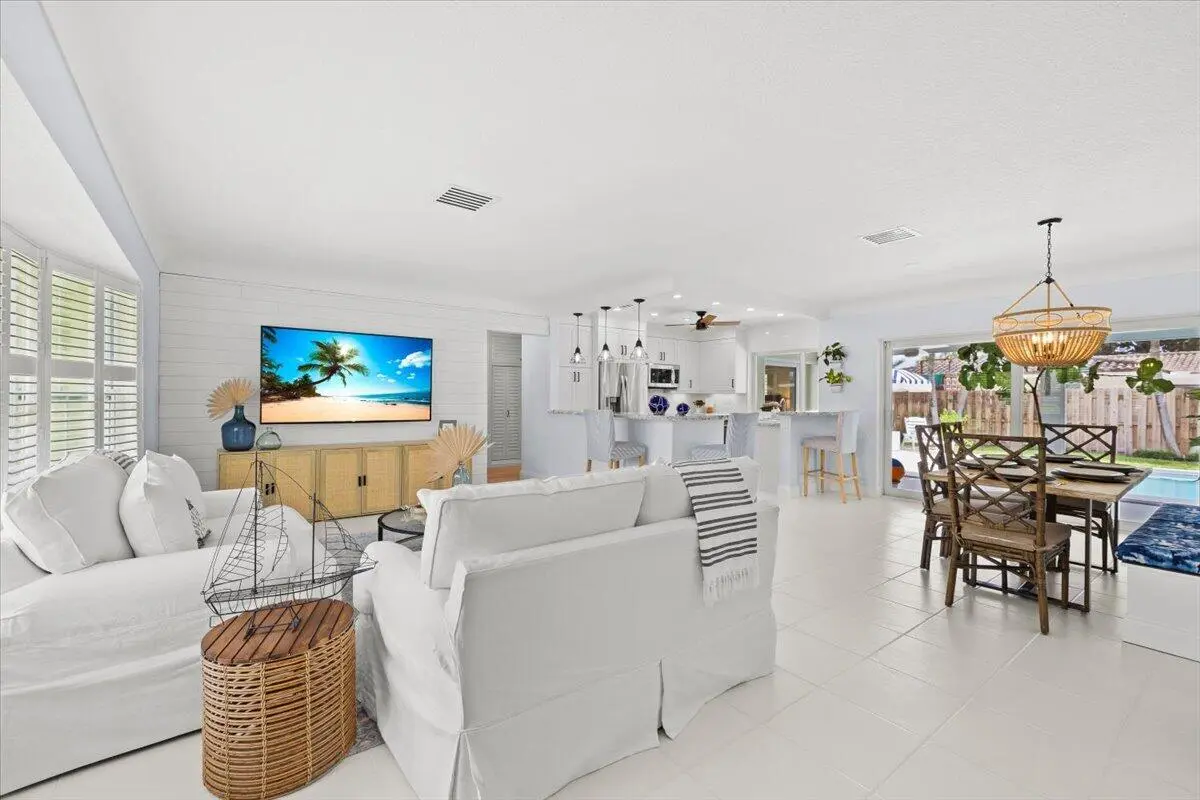 Living & Dining | Open Kitchen at 38 SW 10th Avenue, Boca Raton