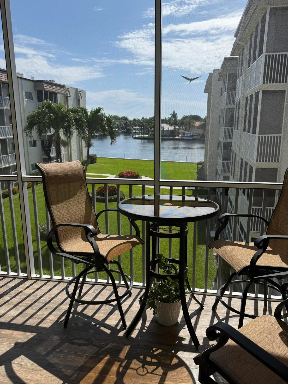 Tiled and Screened Patio at 646 Snug Harbor Drive H308, Boynton Beach