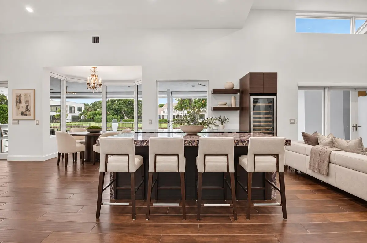 Warm luxury kitchen with ivory stools-5 at 5757 HARRINGTON Way, Boca Raton