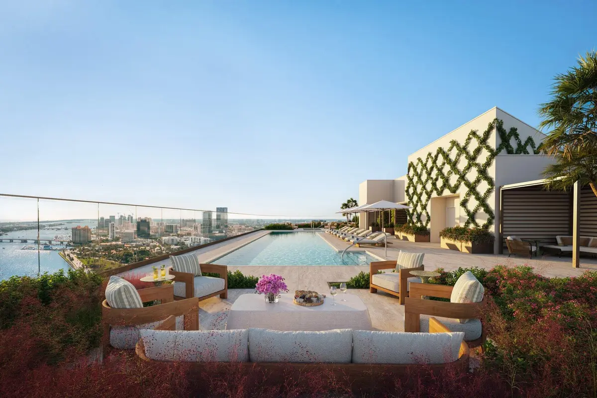 04_Amenity_Rooftop_Pool_View_A at 1865 N Flagler Drive 501, West Palm Beach