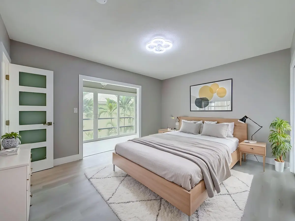 Main Bedroom Virtual Staged- 02 at 1951 NE 39TH Street 340, Lighthouse Point