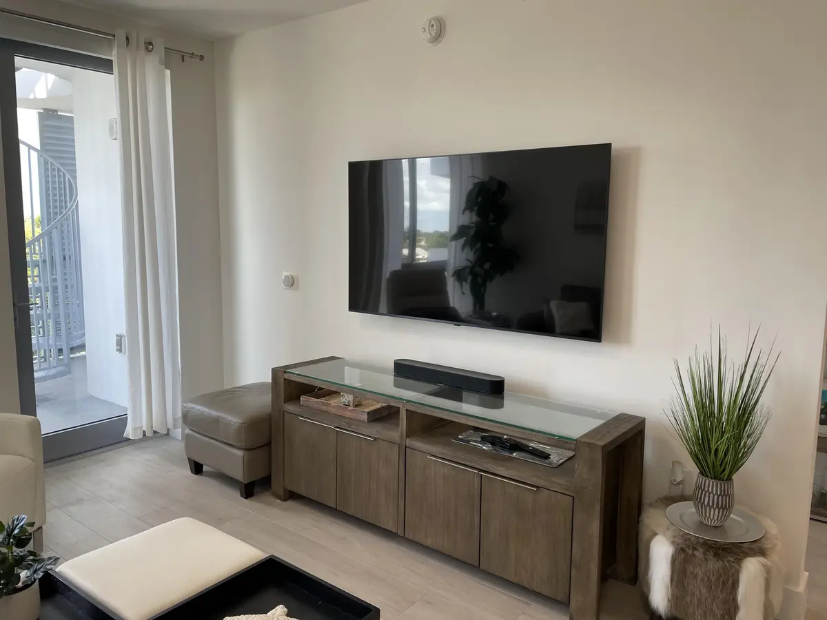 Smart TV console at 111 SE 1st Avenue Unit 502, Delray Beach