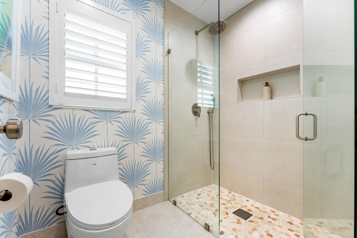 Glass Enclosed Shower w/ Zero-Curb Entry at 5571 SUGAR MILL Court, Delray Beach