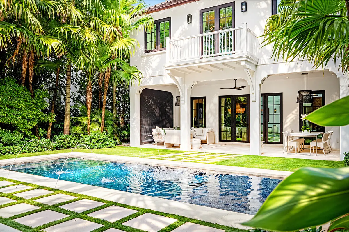 Pool to Main House at 412 Brazilian Avenue, Palm Beach