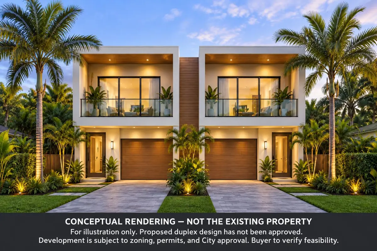 Conceptual duplex with footer disclaimer at , Fort Lauderdale