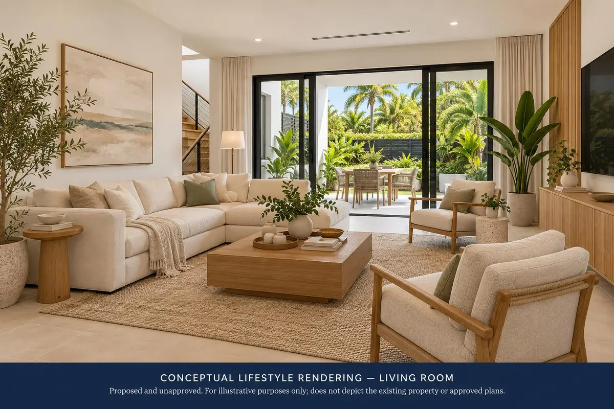 Fort Lauderdale modern duplex living roo at , Fort Lauderdale
