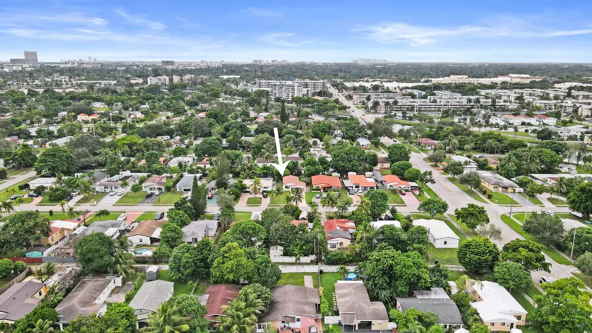 Aerial facing south at 1532 NE 173RD Street, North Miami Beach