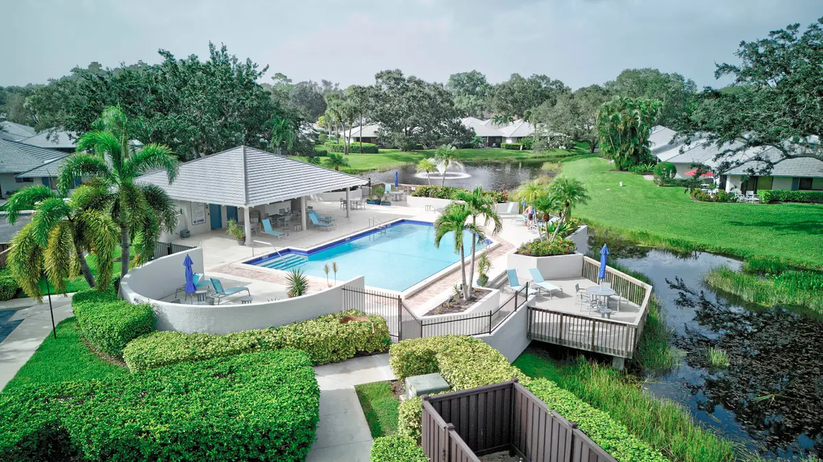 Pool area at 829 CLUB Drive, Palm Beach Gardens
