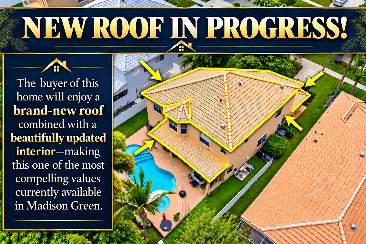 New Roof in Progress Marketing Flyer at 2478 WESTMONT Lane, Royal Palm Beach