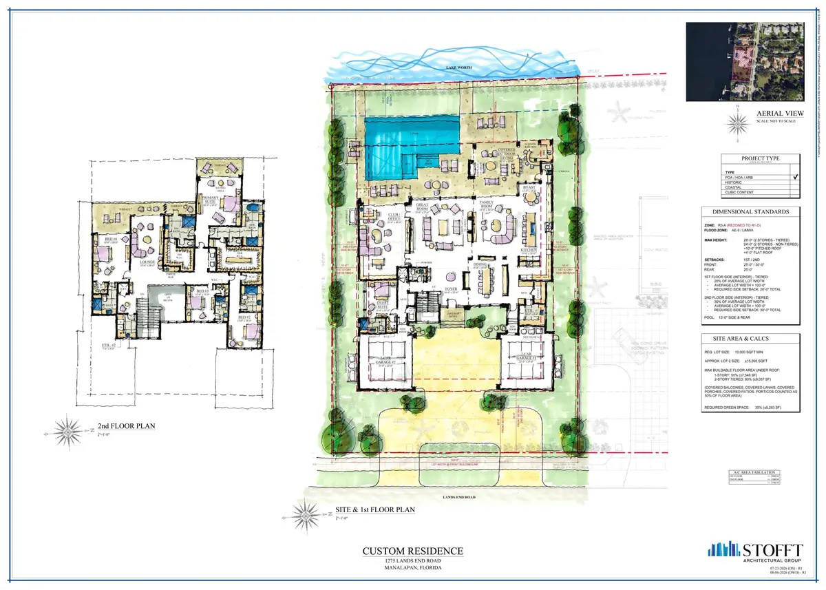 Site & Floor Plans2 at 1285 Lands End Road, Manalapan