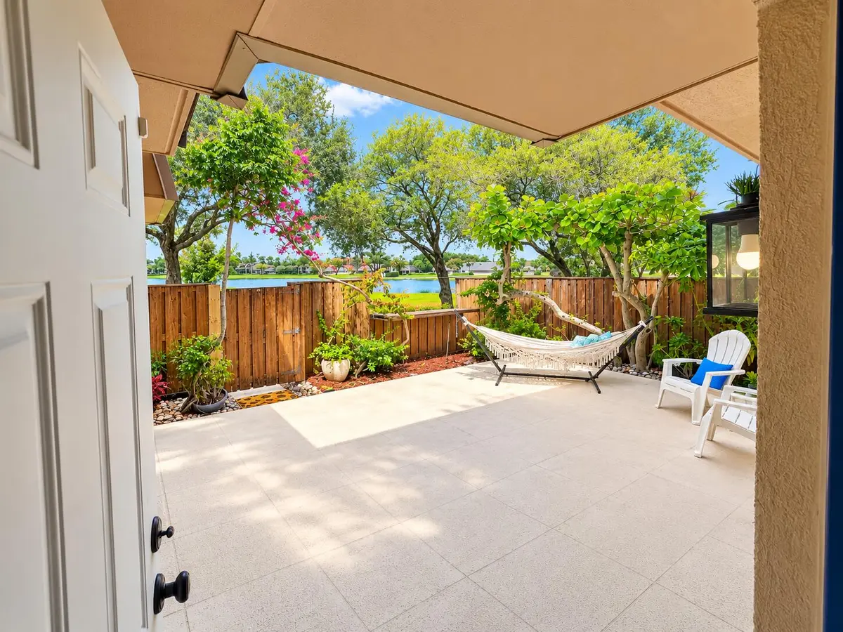 View of patio thru front door entrance at 5133 51st Way, West Palm Beach