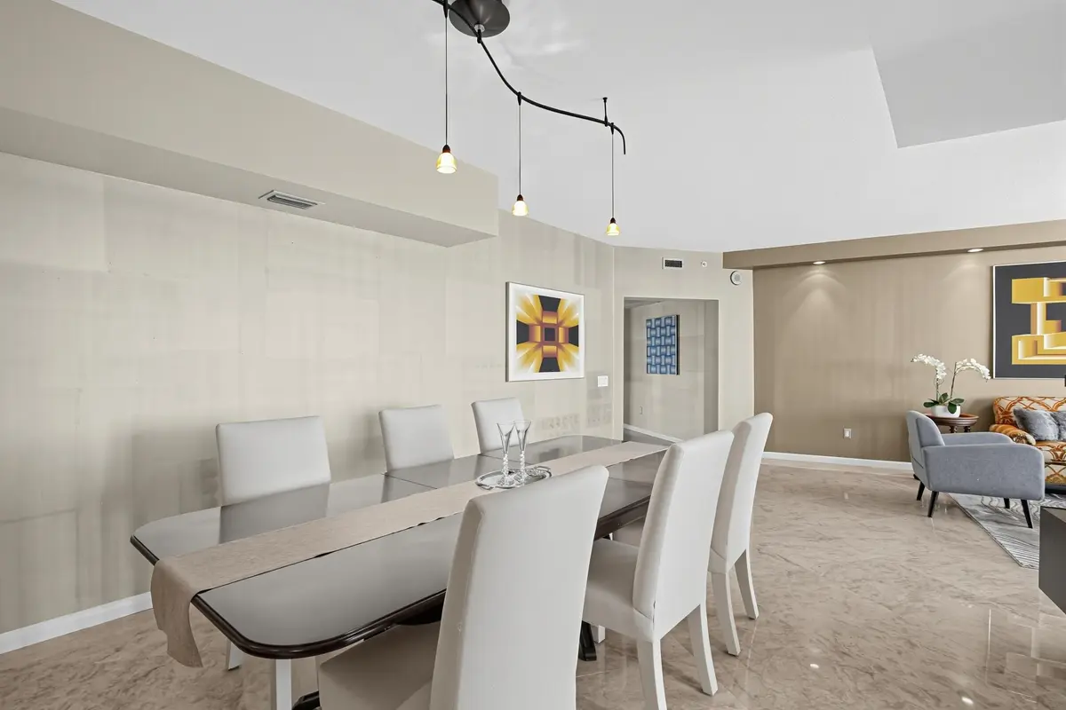 Dining Room opens to living area at 411 N New River Drive 1903, Fort Lauderdale