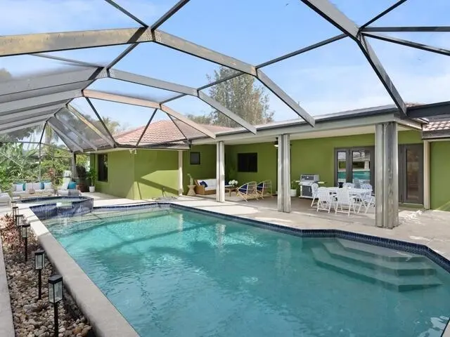 Pool staged at 1705 Ashby Road, Juno Beach