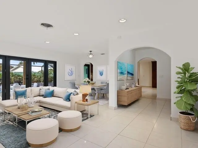 Living Dining Foyer staged at 1705 Ashby Road, Juno Beach
