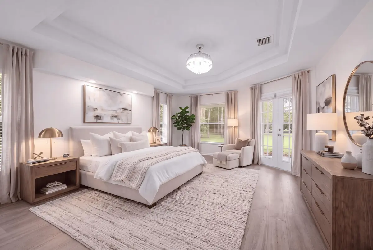 Virtually Staged Primary Bedroom at 11356 Ira Lane, Lake Worth