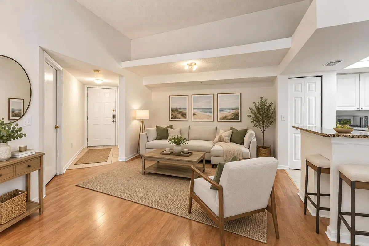 Bright Coastal Open-Plan Living Space at 200 Crestwood Court 211, Royal Palm Beach