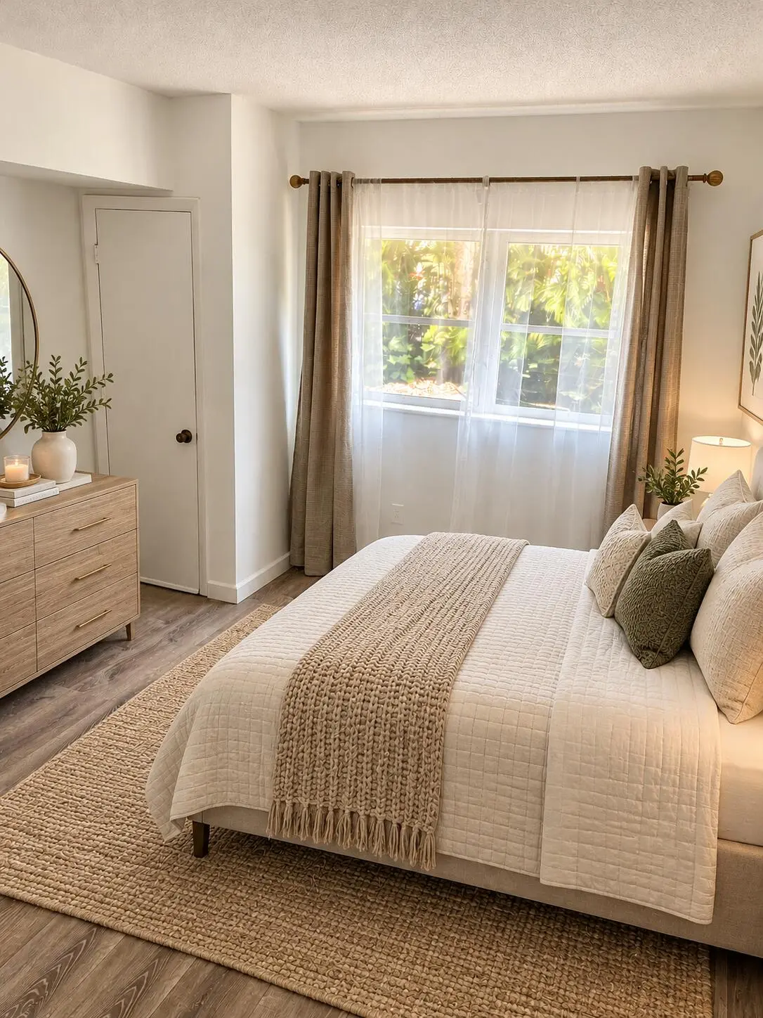 virtually staged bedroom at 382 E ROYAL PALM Road 0050, Boca Raton