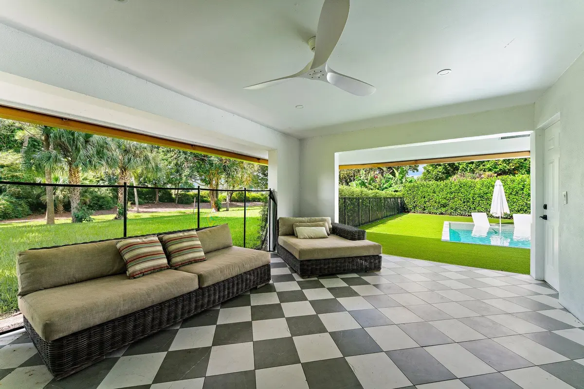 Covered Patio Area by Pool at 4456 Hickory Drive, Palm Beach Gardens