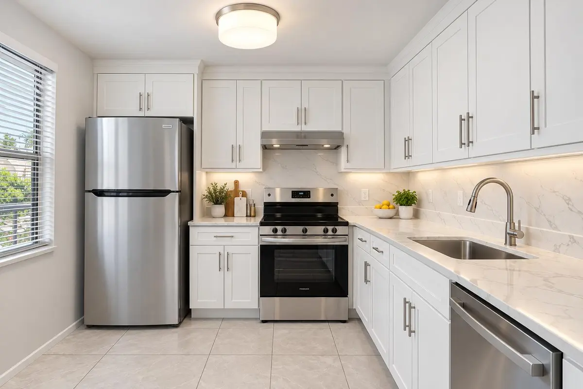 Bright Modern White Shaker Kitchen at 1204 BAHAMA Bend B2, Coconut Creek
