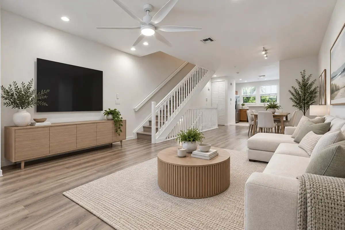 Modern Neutral Open-Plan Living Space at 430 AMADOR Lane 6, West Palm Beach