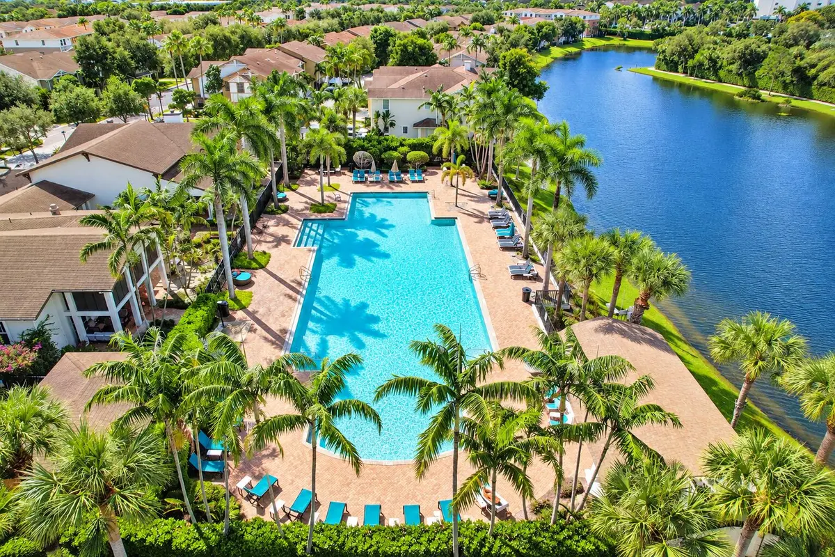 Tropical Lakeside Resort Pool at 430 AMADOR Lane 6, West Palm Beach