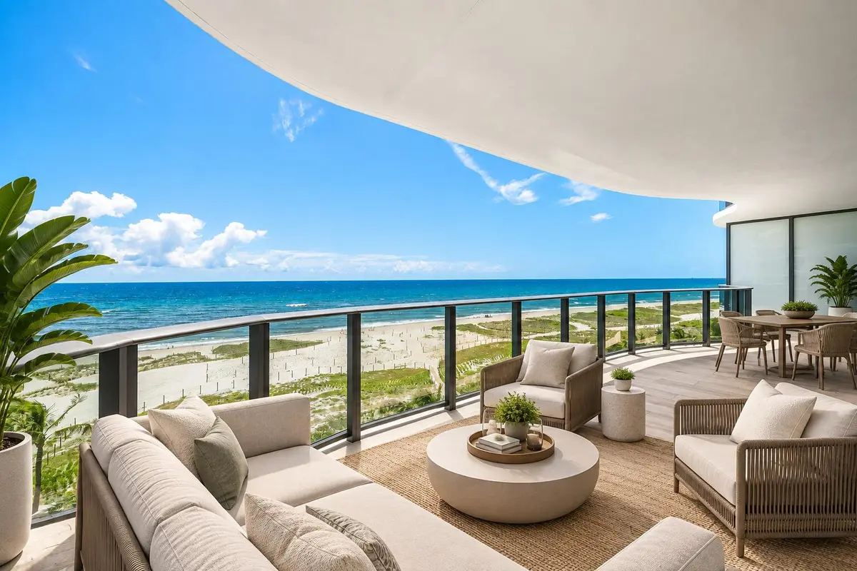 Luxury terrace AI patio set at 900 N OCEAN Boulevard 606, Pompano Beach