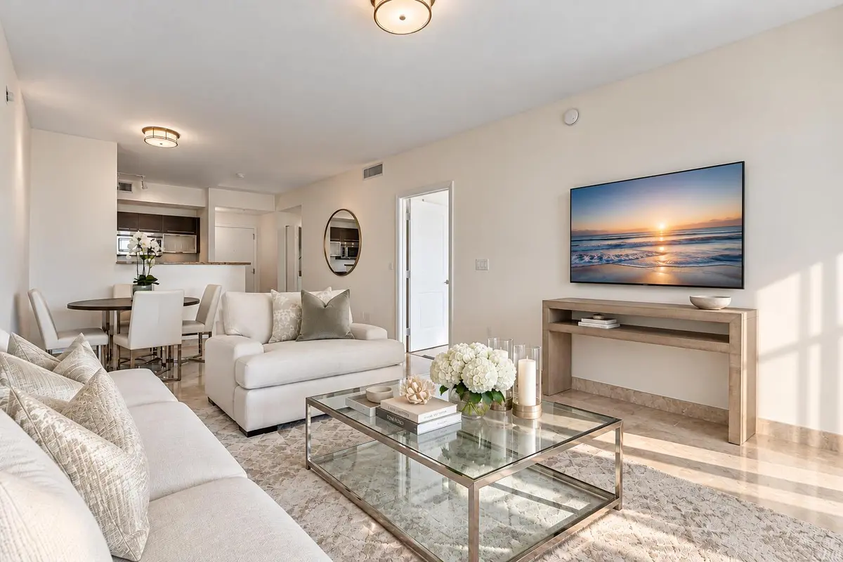 Neutral Luxury Living Room at 550 Okeechobee Boulevard 1207, West Palm Beach