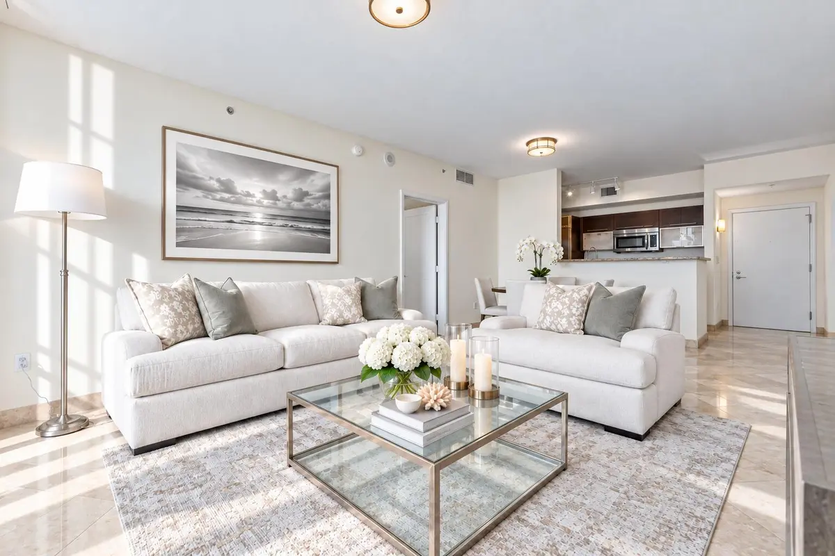 Living Room w/ Great Views at 550 Okeechobee Boulevard 1207, West Palm Beach