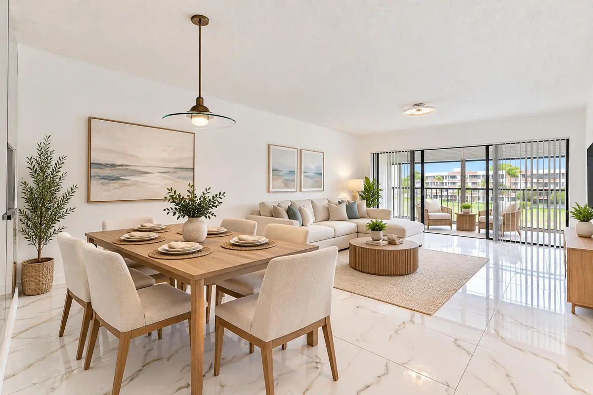 01_Dining_Living_Virtually_Staged at 4793 Esedra Court 307, Lake Worth