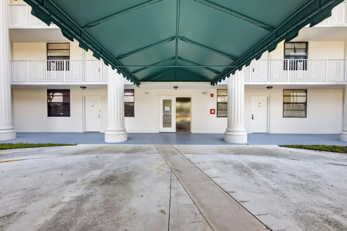 Awning over entrance at 3710 WHITEHALL Drive 401, West Palm Beach